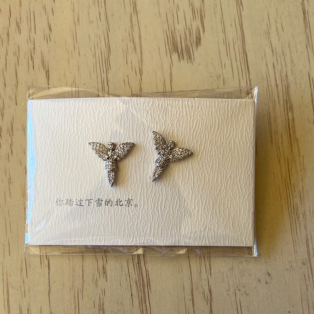 Elegant Silver Angel Wing Earrings